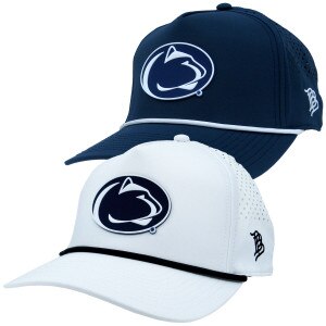 white and denim blue Branded Bills hats with Penn State Athletic Logo
